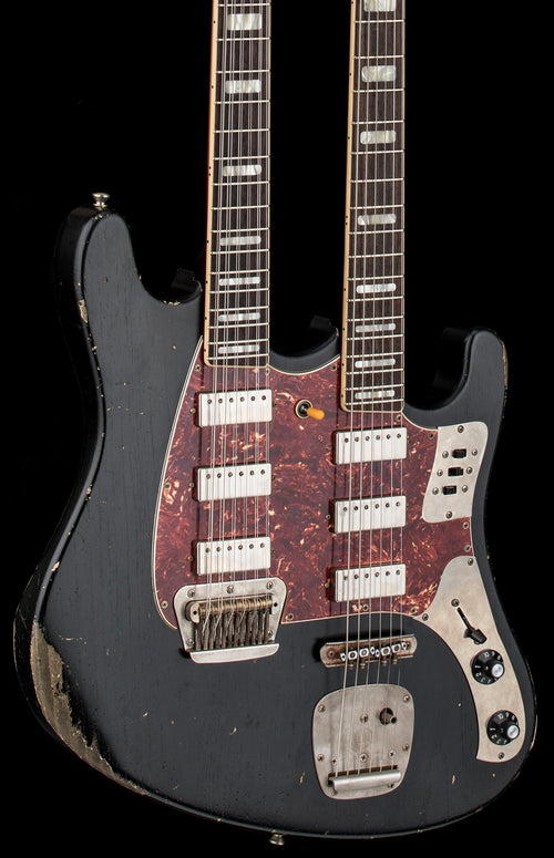 Castedosa Guitars Conchers Double Neck Baritone - Aged Black #201