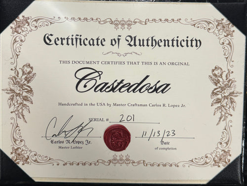 Castedosa Guitars Conchers Double Neck Baritone - Aged Black #201