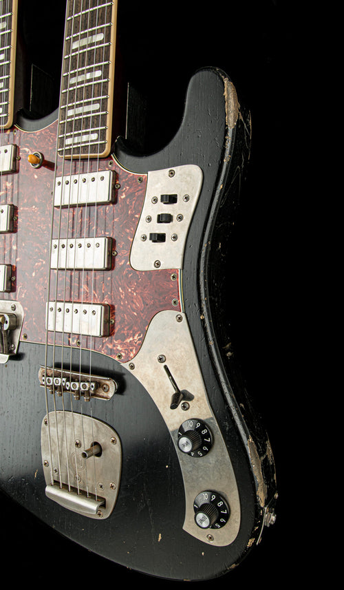 Castedosa Guitars Conchers Double Neck Baritone - Aged Black #201