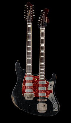 Castedosa Guitars Conchers Double Neck Baritone - Aged Black #201