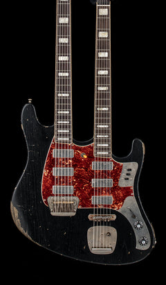 Castedosa Guitars Conchers Double Neck Baritone - Aged Black #201