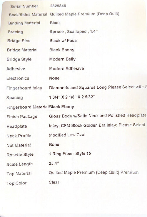 Martin Custom Shop OM-28 Style Master Grade Deep Quilt Maple (Empire Music Spec) #29848