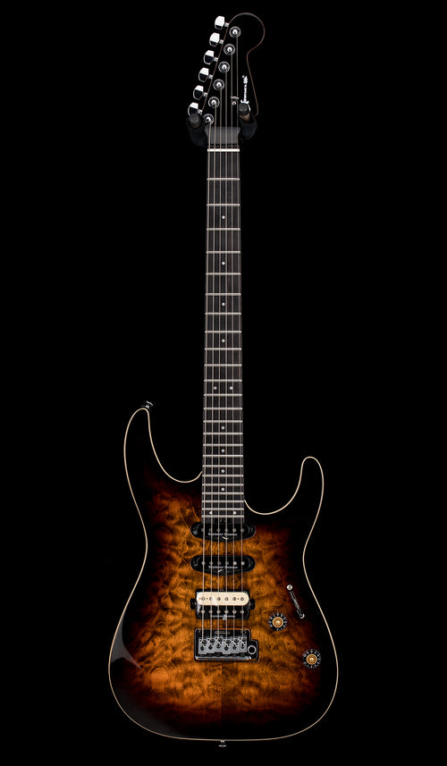 Charvel Pro-Mod Plus Dinky DK24 HSS 2PT QM - Amber Tiger Eye #00282