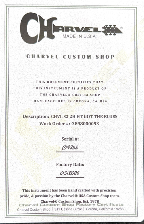 Charvel Custom Shop S2 2H HT Got the Blues - Deep Turquoise Forest #19852