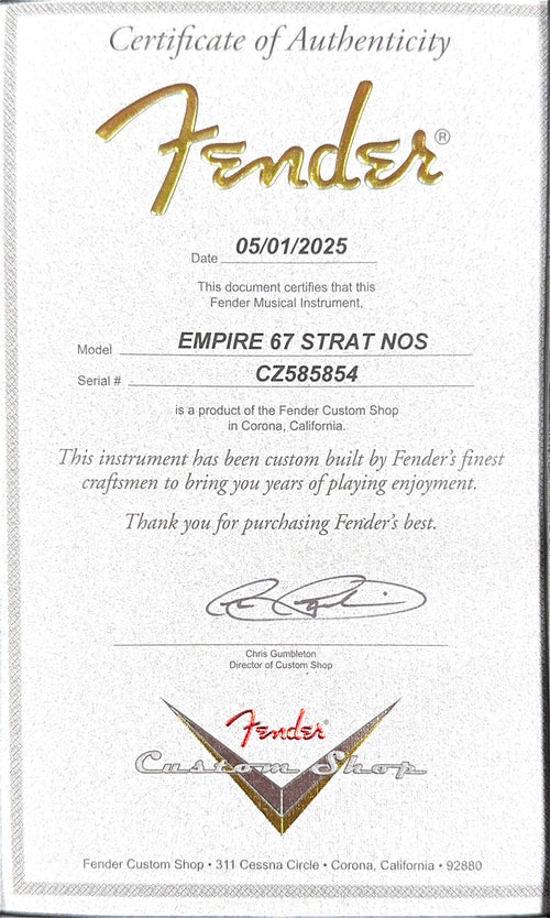 Fender Custom Shop Empire 67 Stratocaster NOS - Chocolate 2-Color Sunburst #85854