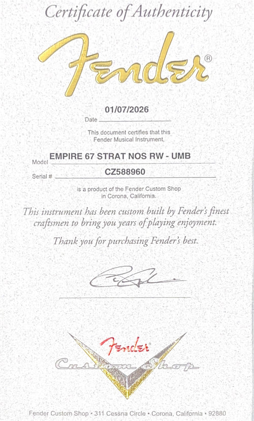 Fender Custom Shop Empire 67 Stratocaster NOS - Ultra Marine Blue #88960