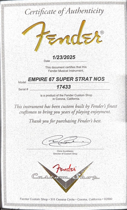 Fender Custom Shop Empire 67 Super Stratocaster HSS NOS - Magenta Sparkle #17433