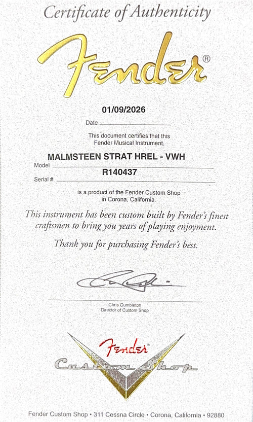 Fender Custom Shop Yngwie Malmsteen Signature Stratocaster Heavy Relic - Vintage White #40437