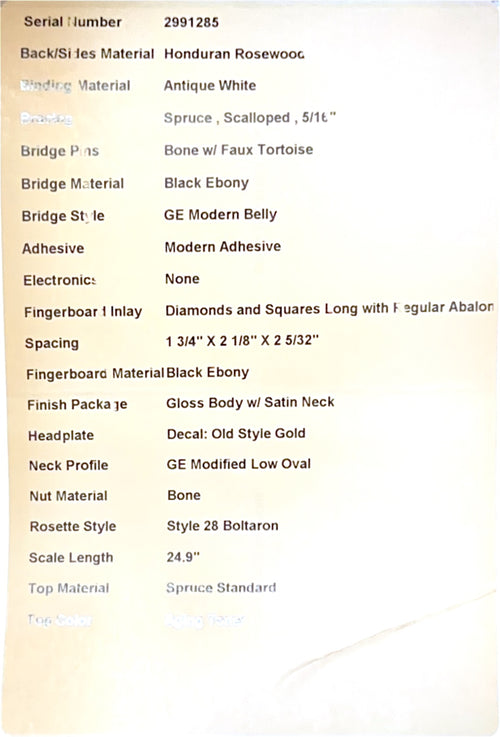 Martin Custom Shop 000-28 Style Honduran Rosewood - Natural #91285 (Empire Music Spec)