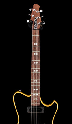 Powers Electric A-Type PF42 - Jet Black with Saffron Stripes #B512