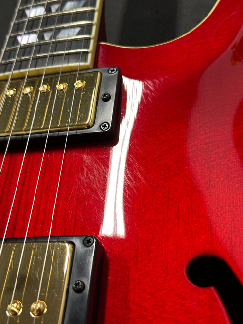 Used Hamer Newport Pro Custom (2005) - Ruby Red #53822 with Original Hard Case