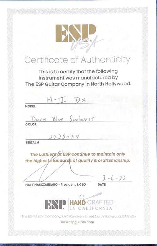 ESP M-II DX USA - Dark Blue Sunburst #25034