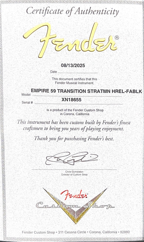 Fender Custom Shop Empire 59 Transition Stratocaster Heavy Relic - Faded Aged Black #18655