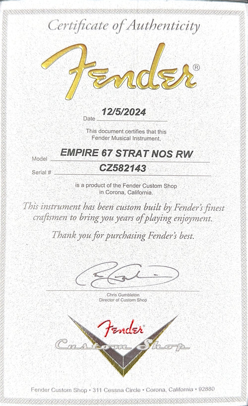 Fender Custom Shop Empire 67 Stratocaster NOS - Lake Placid Blue #82143