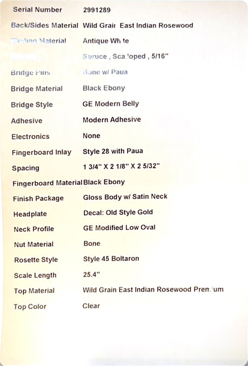 Martin Custom Shop HD-28 Style Wild Grain Rosewood #91289 (Empire Music Spec)