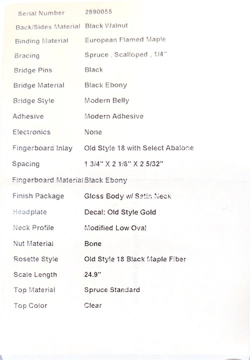 Martin Custom Shop 000-18 Black Walnut #90055