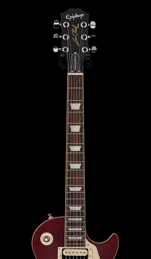 Used Epiphone Limited Edition Les Paul Traditional Pro IV (2024) - Worn Wine Red #25700 with Gig Bag