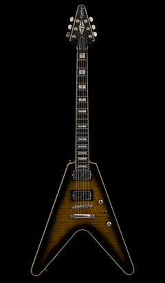 Used Epiphone Flying V Prophecy (2021) - Yellow Tiger Aged Gloss #24069 with Original Hard Case