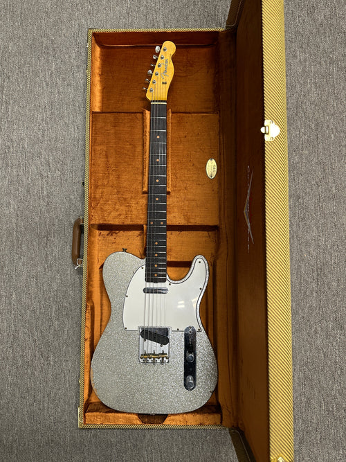 Used Fender Custom Shop LTD 1961 Telecaster Relic (2023) - Aged Silver Sparkle #71167 with Original Hard Case