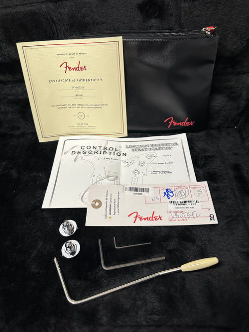 Used Fender Lincoln Brewster Stratocaster (2025) - Olympic Pearl #01342 with Original Hard Case