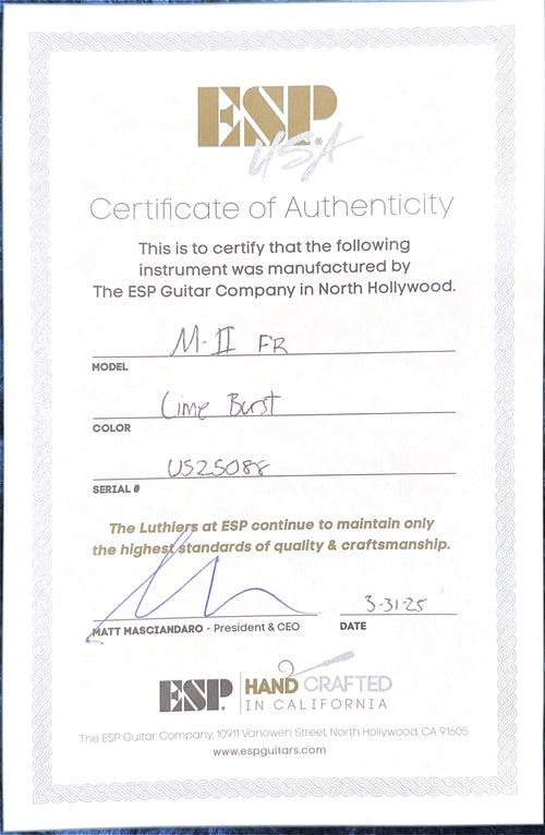 ESP M-II FR USA - Lime Burst #25088