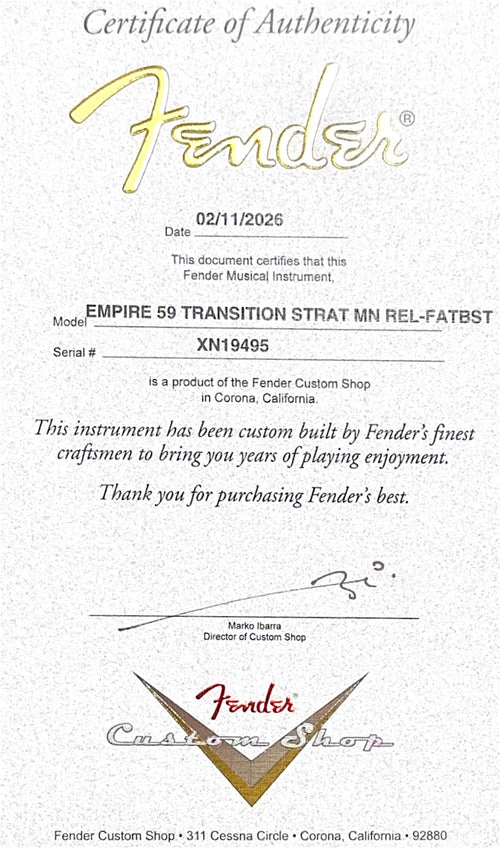 Fender Custom Shop Empire 59 Transition Stratocaster Relic - Faded Aged Tobacco Sunburst #19495