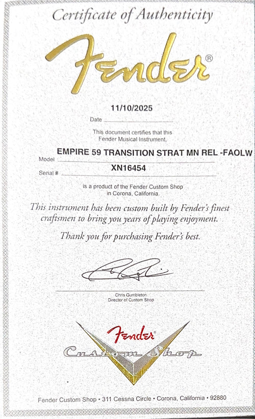 Fender Custom Shop Empire 59 Transition Stratocaster Relic - Faded Aged Olympic White #16454