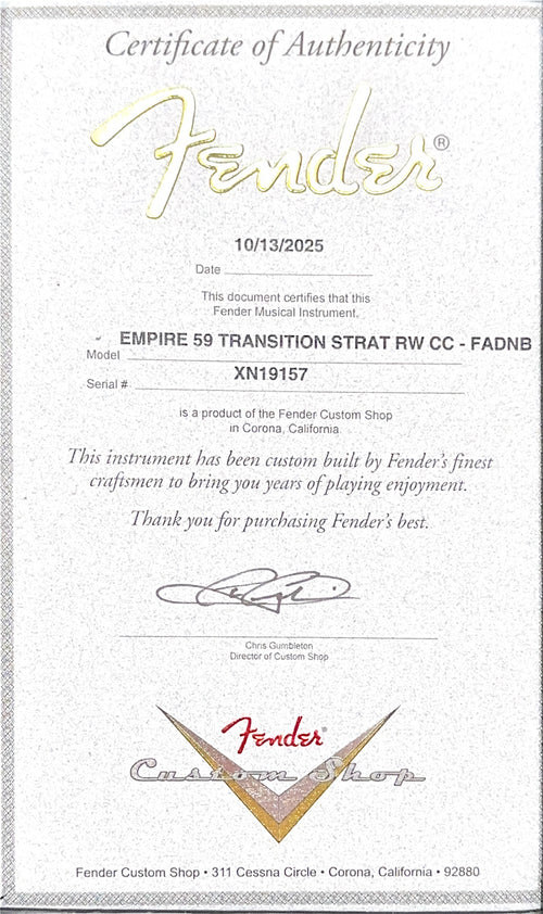 Fender Custom Shop Empire 59 Transition Stratocaster Closet Classic - Faded Aged Daphne Blue #19157