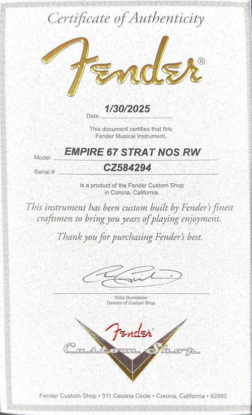 Fender Custom Shop Empire 67 Stratocaster NOS - Frost Gold #84294