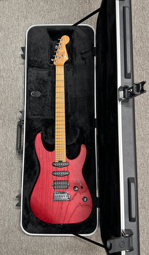 Used Charvel Pro-Mod DK24 HSS 2PT CM Ash (2020) - Red Ash #00811 with Hard Case