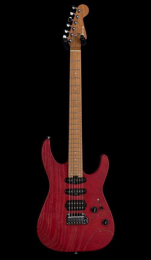 Used Charvel Pro-Mod DK24 HSS 2PT CM Ash (2020) - Red Ash #00811 with Hard Case