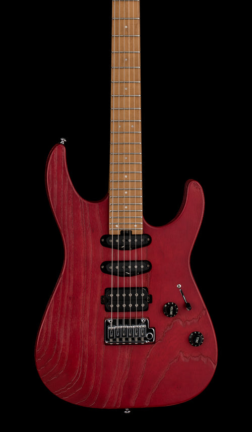 Used Charvel Pro-Mod DK24 HSS 2PT CM Ash (2020) - Red Ash #00811 with Hard Case