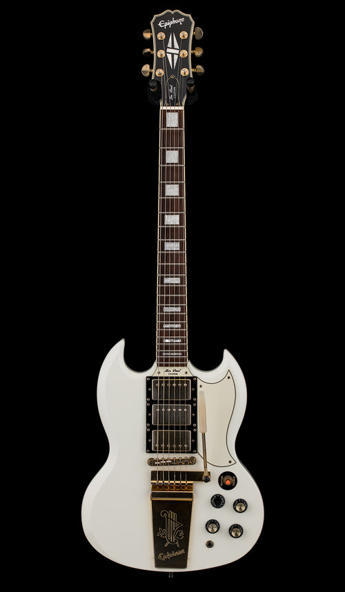 Used Epiphone Limited Edition G-400 Les Paul SG Custom (2008) - Antique White #11899 with Hard Case