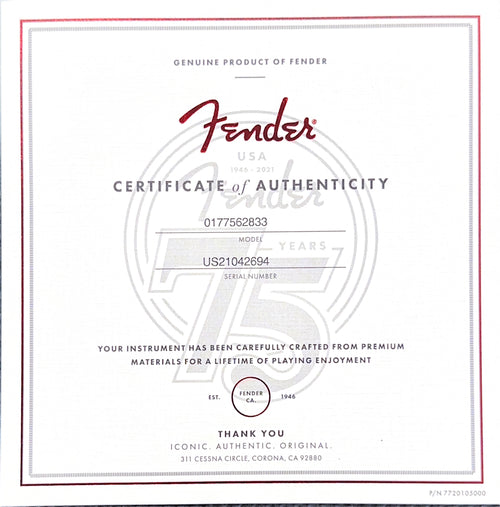 Used Fender 75th Anniversary Commemorative Jazz Bass (2021) - 2-Color Bourbon Burst #42694 with Original Hard Case