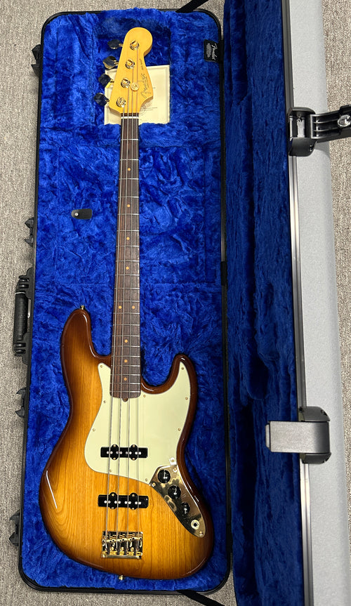 Used Fender 75th Anniversary Commemorative Jazz Bass (2021) - 2-Color Bourbon Burst #42694 with Original Hard Case
