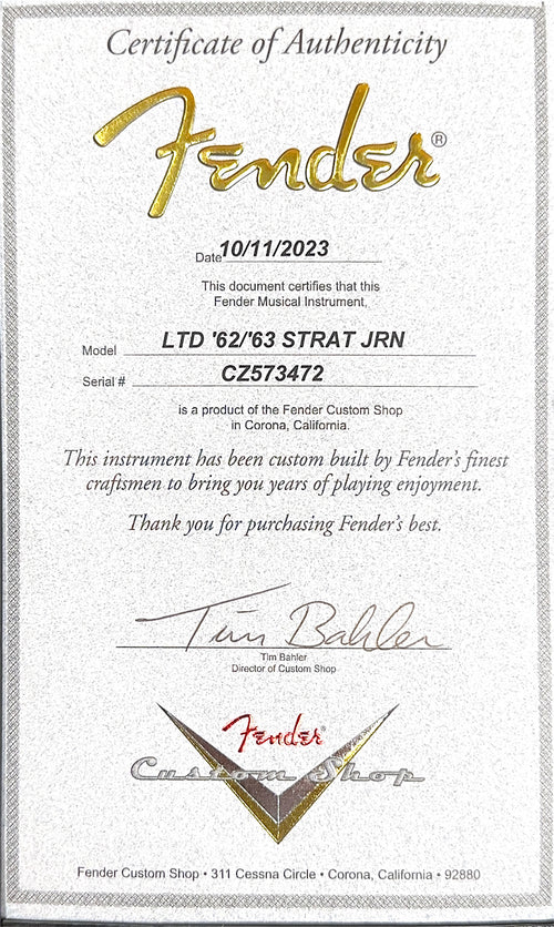 Used Fender Custom Shop LTD '62-'63 Stratocaster Journeyman Relic (2023) - Aged Fiesta Red #73472
