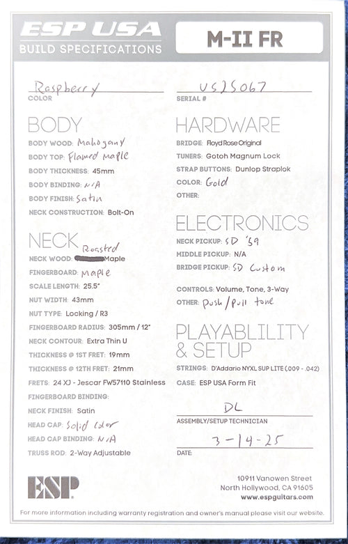 ESP M-II FR USA - Raspberry #25067