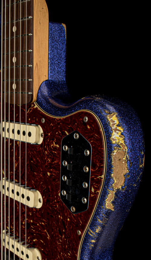 Fender Custom Shop Bass VI Heavy Relic - Purple Sparkle/Graffiti Yellow #43396