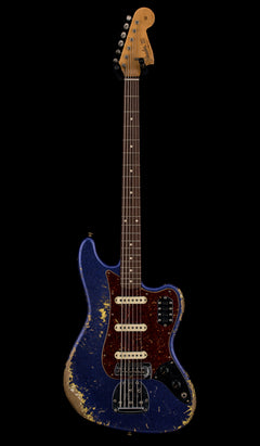 Fender Custom Shop Bass VI Heavy Relic - Purple Sparkle/Graffiti Yellow #43396