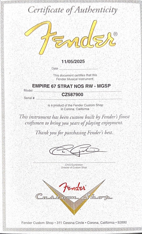 Fender Custom Shop Empire 67 Stratocaster NOS - Magenta Sparkle #87900
