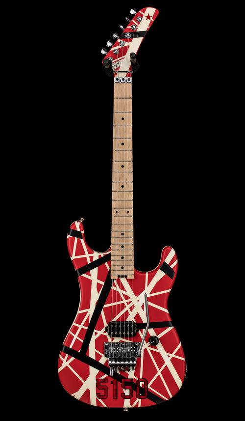Used EVH Striped Series 5150 (2019) - Red with Black and White Stripes #01417