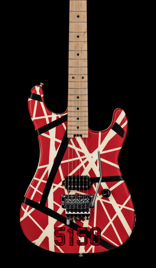 Used EVH Striped Series 5150 (2019) - Red with Black and White Stripes #01417