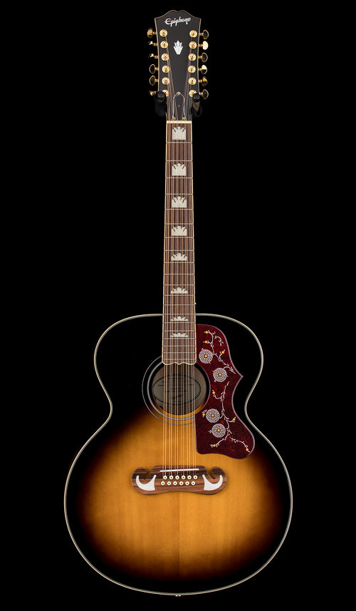 Used Epiphone Limited Edition GC Exclusive J-200 12-String (2021) - Vintage Sunburst #11219 with Hard Case