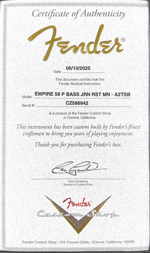 Fender Custom Shop Empire 58 Precision Bass Journeyman Relic - Aged 2-Color Sunburst #86942