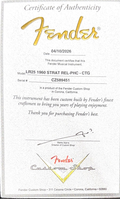 Fender Custom Shop 1960 Stratocaster Relic - Candy Tangerine #89451