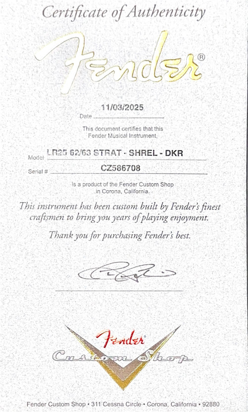 Fender Custom Shop LR25 '62/'63 Stratocaster Super Heavy Relic - Dakota Red #86708