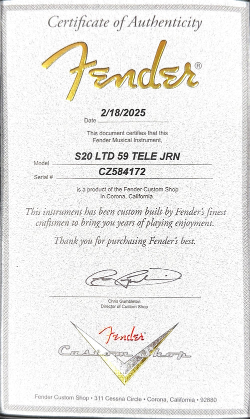 Fender Custom Shop Limited Edition '59 Telecaster Journeyman Relic - Aged White Blonde #84172