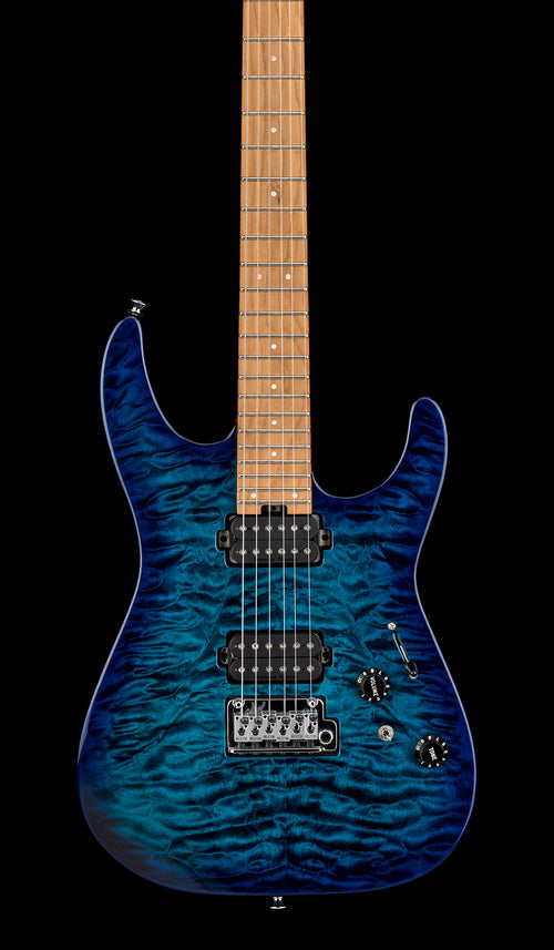 Used Charvel Pro-Mod DK24 HH 2PT CM QM (2020) - Chlorine Burst #03496 with Hard Case