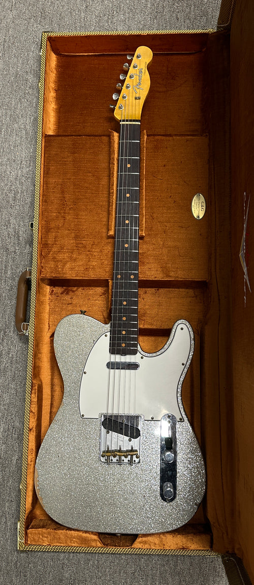 Used Fender Custom Shop LTD 1961 Telecaster Relic (2023) - Aged Silver Sparkle #71167 with Original Hard Case