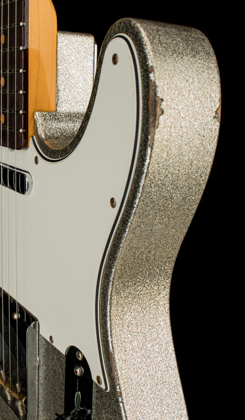 Used Fender Custom Shop LTD 1961 Telecaster Relic (2023) - Aged Silver Sparkle #71167 with Original Hard Case